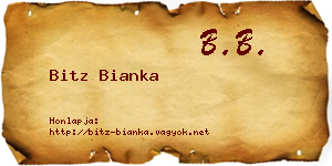 Bitz Bianka névjegykártya